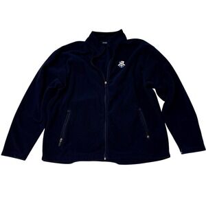 Parker Navy Blue Fleece Full Zip Jacket Men's XL‎ Embroidered Logo